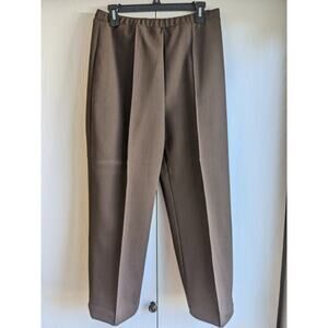 Christenfeld Women's Straight Leg Brown Elastic Mid Rise Pant Size M